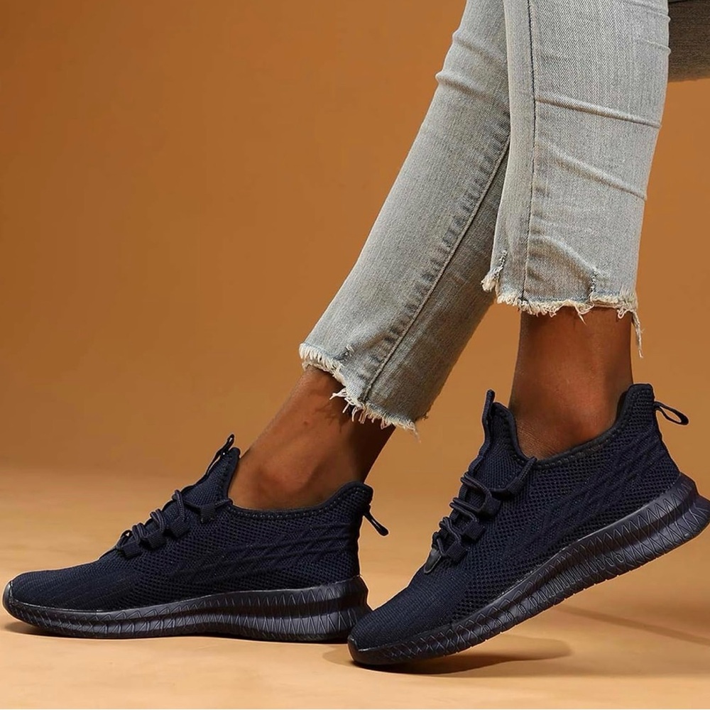 Women's Black Knit Sneakers
